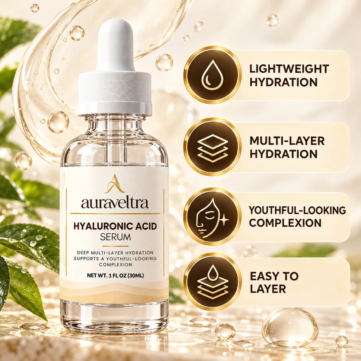 Auraveltra Hyaluronic Acid Serum – 30 mL image 2